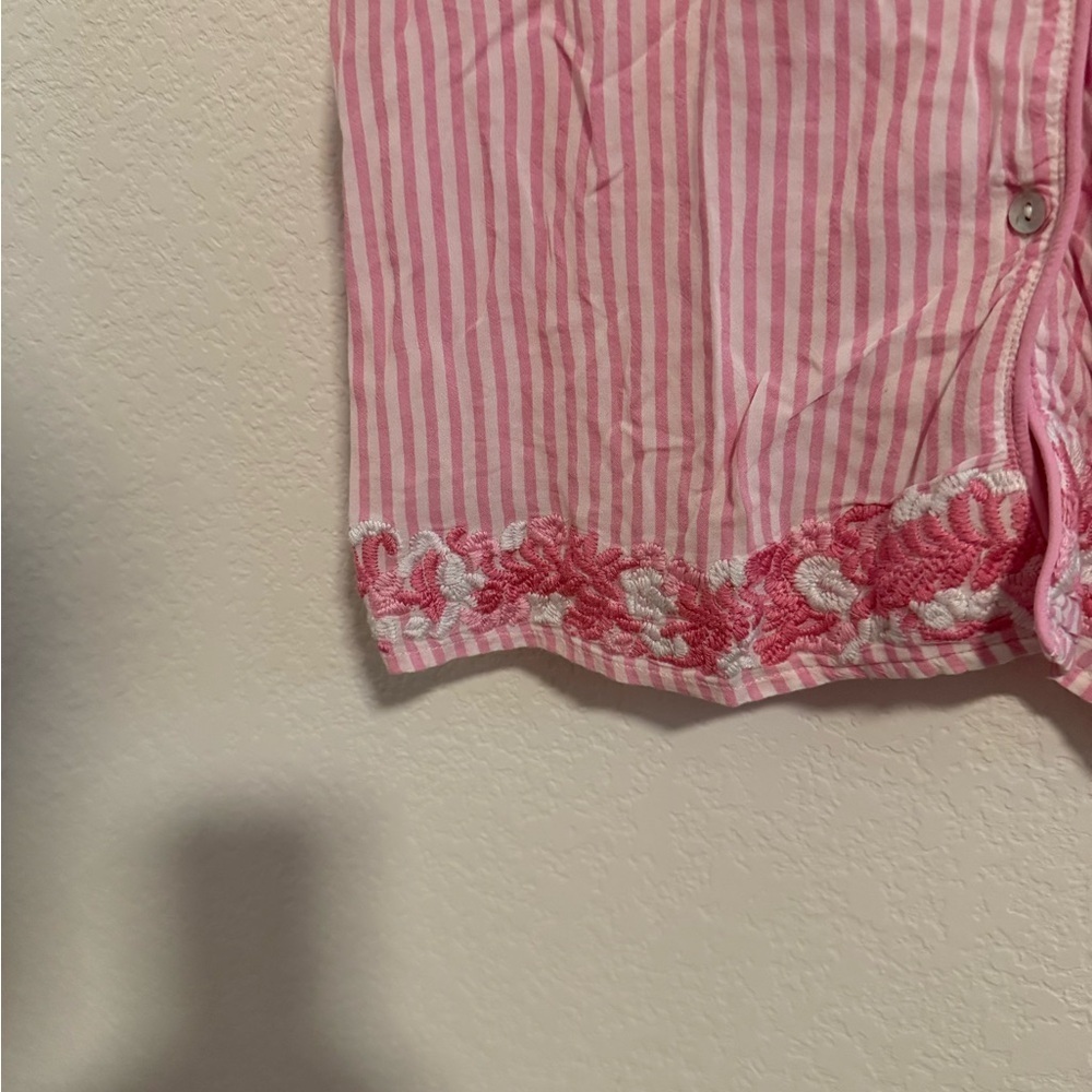 J. Marie// EUC Pink Striped Women's Pajama Set - Picture 3 of 8
